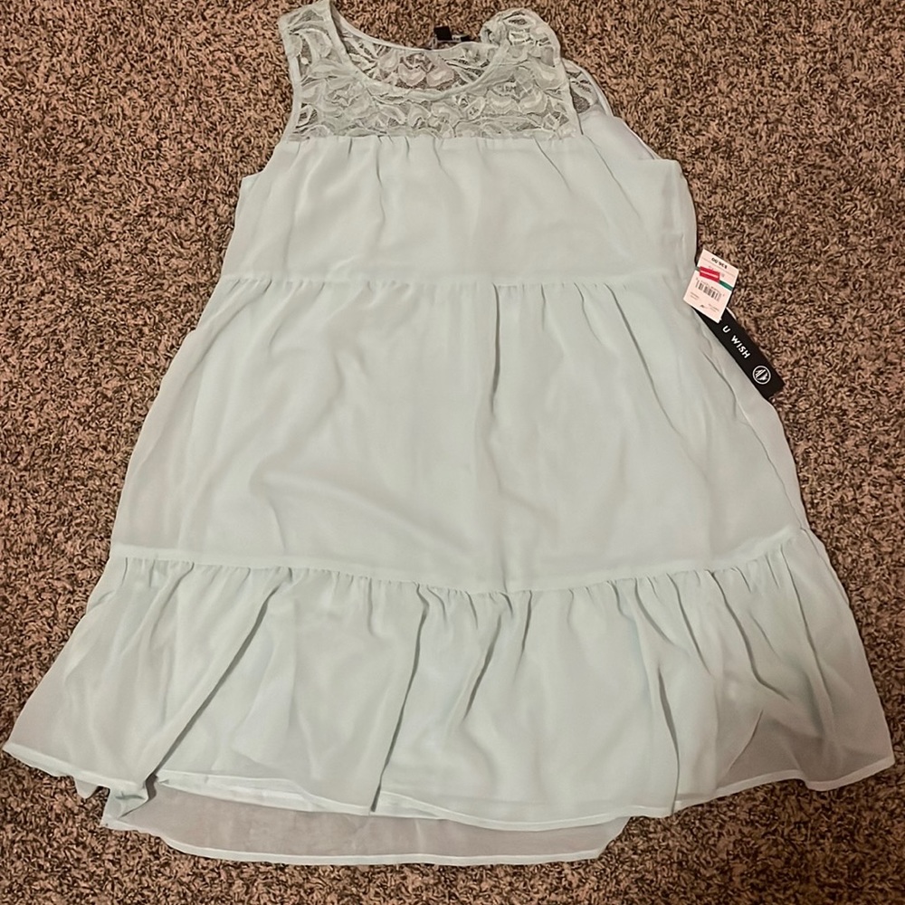 Baby blue silk dress